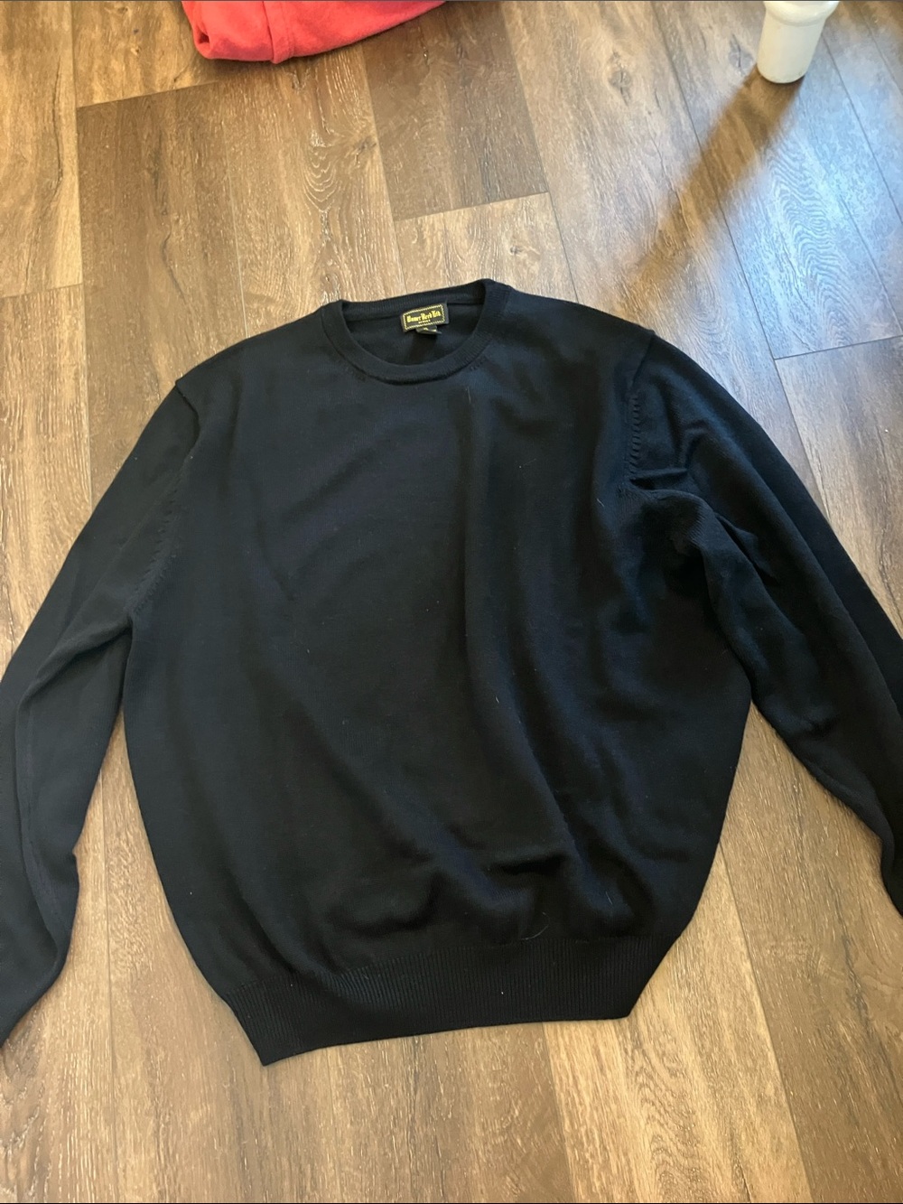 100% Extrafine Merino Wool - Homer Reed Black Crewneck Men’s Sweater